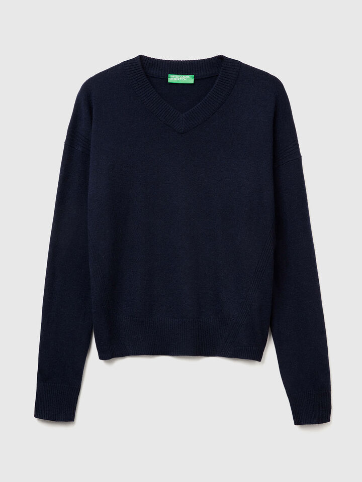 V NECK SWEATER L/S Femme image number 5